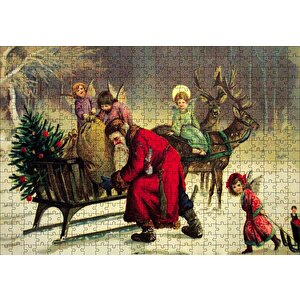 Tüm Noel Eğlencesi Sizin Olsun Noel Baba Puzzle Yapboz Mdf Ahşap 500 Parça