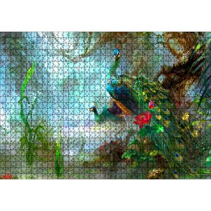 Ormandaki Tavuskuşu Çitti Görseli Puzzle Yapboz Mdf Ahşap 1000 Parça
