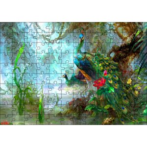 Ormandaki Tavuskuşu Çitti Görseli Puzzle Yapboz Mdf Ahşap 120 Parça