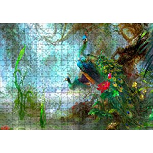 Ormandaki Tavuskuşu Çitti Görseli Puzzle Yapboz Mdf Ahşap 500 Parça