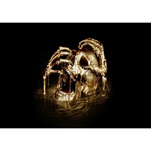 Altın Kafatası Ve İskelet Eller Puzzle Yapboz Mdf Ahşap 120 Parça