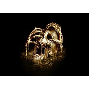 Altın Kafatası Ve İskelet Eller Puzzle Yapboz Mdf Ahşap 255 Parça