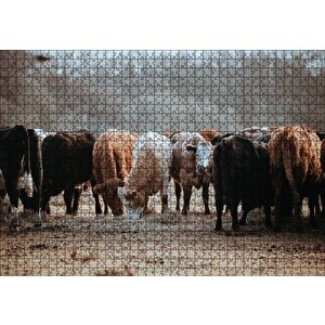 Otlayan Büyükbaş Hayvanlar Puzzle Yapboz Mdf Ahşap 1000 Parça