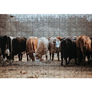 Otlayan Büyükbaş Hayvanlar Puzzle Yapboz Mdf Ahşap 255 Parça