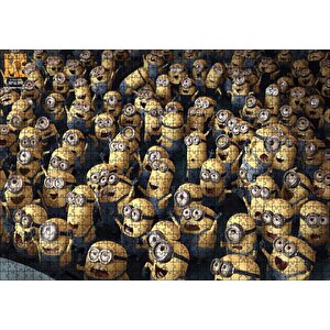 Minyonlar Bir Arada Guru'yu Dinliyor Puzzle Yapboz Mdf Ahşap 1000 Parça