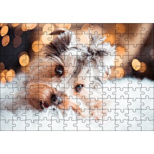 Sevimli Yorkshire Terrier Puzzle Yapboz Mdf Ahşap 120 Parça