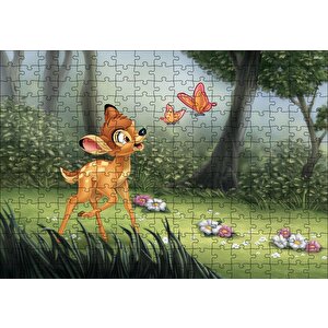 Bambi Ve Kelebekler Puzzle Yapboz Mdf Ahşap 255 Parça