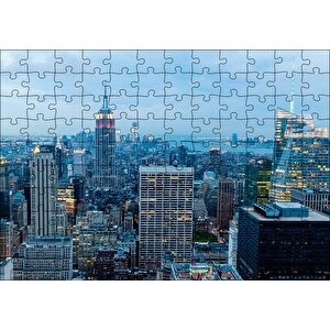 New York Havalı Binalar Puzzle Yapboz Mdf Ahşap 120 Parça