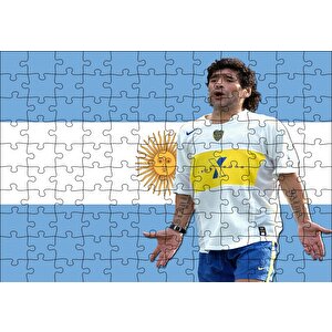 Diego Maradona Buka Junior Takımında Puzzle Yapboz Mdf Ahşap 120 Parça