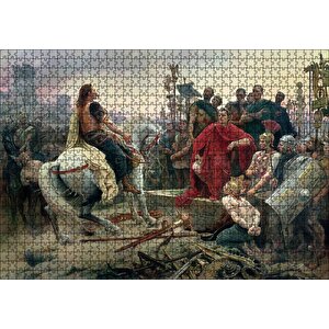 Vercingetorix Jül Sezar'a Meydan Okuyor Puzzle Yapboz Mdf Ahşap 1000 Parça