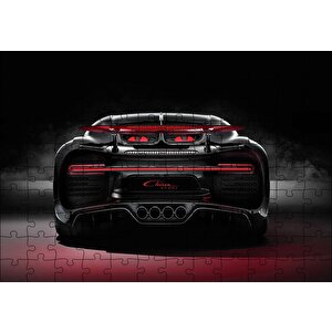 Bugatti Chiron Divo Arka Görünüş Puzzle Yapboz Mdf Ahşap 120 Parça