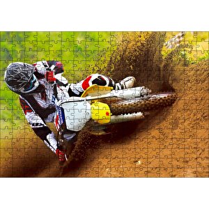 Motokros Spor Yarışı Anları Puzzle Yapboz Mdf Ahşap 255 Parça