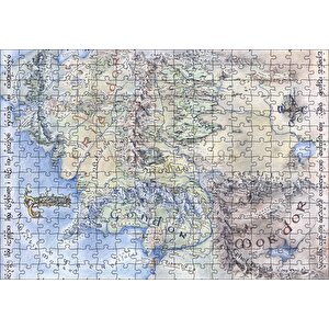 Yüzüklerin Efendisi Ortadünya Haritası Puzzle Yapboz Mdf Ahşap 255 Parça