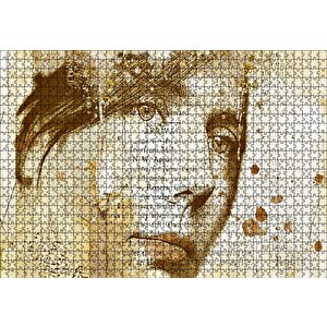 Kadın Yüzü Ve Gazete Kupürleri Puzzle Yapboz Mdf Ahşap 1000 Parça