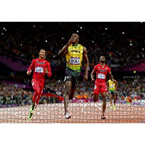 Usain Bolt Zaferi Jamaika Sprint Sporları Puzzle Yapboz Mdf Ahşap 1000 Parça