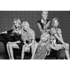 Cakapuzzle  Black Pink Kore Pop Siyah Beyaz Puzzle Yapboz Mdf Ahşap