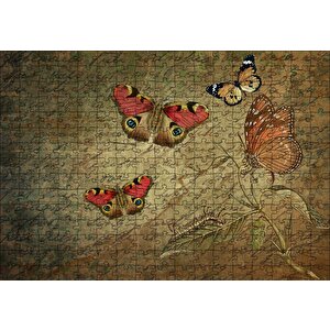 Mektup Satırları Ve Kelebekler Puzzle Yapboz Mdf Ahşap 255 Parça