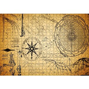 Astronomiye Dair Eski Çizimler Puzzle Yapboz Mdf Ahşap 500 Parça