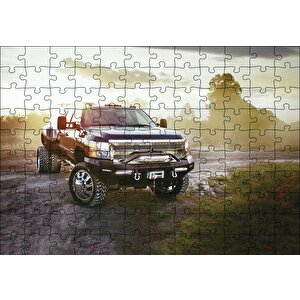 Gündoğumu Ve Chevrolet Kamyonet Puzzle Yapboz Mdf Ahşap 120 Parça