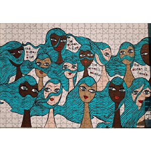 Kadınlar Okyanus Propagandası Puzzle Yapboz Mdf Ahşap 500 Parça