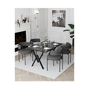 Mina Teddy Sandalye 80x120 Yemek Masası Mutfak Masası 4 Kişilik Masa Sandalye Takımı(bukle Kumaş)