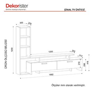 Dekorister Şimal Kitaplıklı Tv Ünitesi Beyaz-cordoba