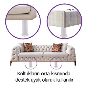 2 Adet Modül Ayarlanabilir Destek Ayağı 15 X 23 Cm Beyaz Ayak Mobilya Kanepe Baza Koltuk Ünite Ayakları
