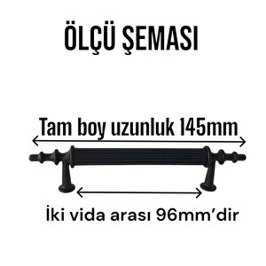 Erciyes Kulp Siyah 96 Mm Kulp Mobilya Mutfak Dolabı Çekmece Dolap Kapak Kulpu Kulbu Metal Kulpları