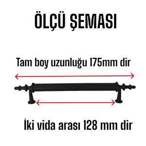 20 Adet Erciyes Kulp Siyah 128 Mm Kulp Mobilya Mutfak Dolabı Çekmece Dolap Kapak Kulpu Kulbu Metal Kulpları