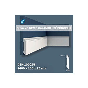 10 Cm Beyaz Polimer  Uyumlu Lake Süpürgelik Seti Dsk-10015 1 Pakette 18 Boy Vardır - Total 43,2 M 18 Adet