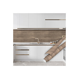 Kendinden Yapışkanlı Folyo Ahşap Görünümlü Silinebilir, Su Geçirmez Duvar Stickerı 0124 90x500 cm 