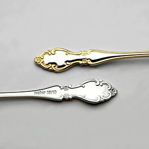 Adriana Altın Sade 12 Kişilik 89 Parça Deri Kutulu Çatal Kaşık Bıçak Takımı