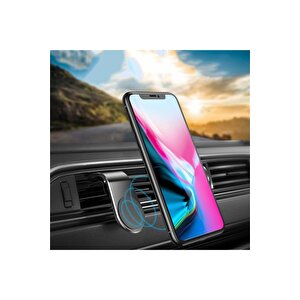 Araba Içi Mıknatıslı Telefon Tutucu Silver Huawei Y7 2019 Uyumlu