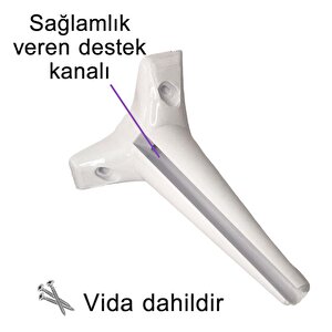 8 Adet Zelve 20 Cm Beyaz Lüx Mobilya Kanepe Sehpa Ünite Koltuk Ayağı Baza Ayak