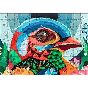 Duvar Boyama Renkli Kuş Puzzle Yapboz Mdf Ahşap 120 Parça