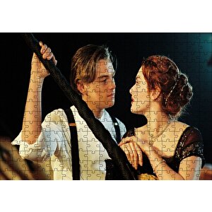 Titanic Jack Ve Rose Güvertede Halatlara Tutunuyor Puzzle Yapboz Mdf Ahşap 255 Parça