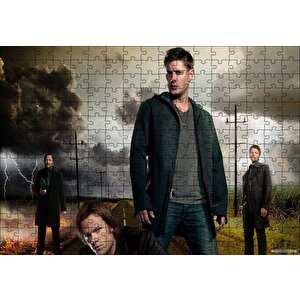 Supernatural Erkek Karakterler Puzzle Yapboz Mdf Ahşap 255 Parça