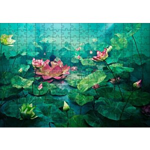 Dev Lotus Yaprakları Puzzle Yapboz Mdf Ahşap 255 Parça