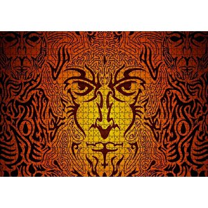 Kurtadam Tribal Portre Puzzle Yapboz Mdf Ahşap 1000 Parça