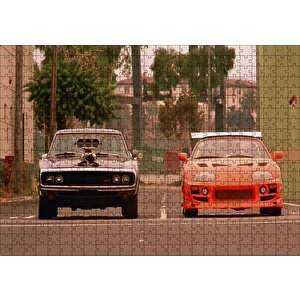 Hızlı Öfkeli Kırmızı Siyah Otomobil Puzzle Yapboz Mdf Ahşap 500 Parça