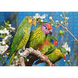 Dalın Üzerindeki Sevda Kuşları Puzzle Yapboz Mdf Ahşap 255 Parça