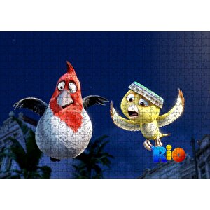 Rio Macerası Sarı Ve Kırmızı Beyaz Kuşlar Puzzle Yapboz Mdf Ahşap 500 Parça