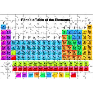 Mendeleev Kimya Periyodik Tablo Büyük Renkli Puzzle Yapboz Mdf Ahşap 120 Parça