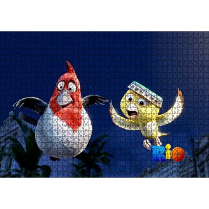 Rio Macerası Sarı Ve Kırmızı Beyaz Kuşlar Puzzle Yapboz Mdf Ahşap 1000 Parça