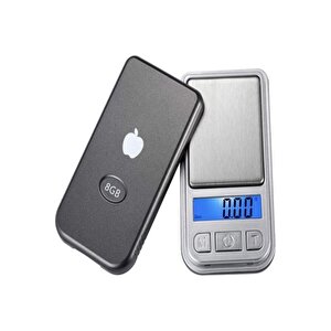 Mini Scale Apple Ipod Görünümlü Hassas Cep Terazisi Tartı 200 G Kapasite 0.01 Hassasiyet