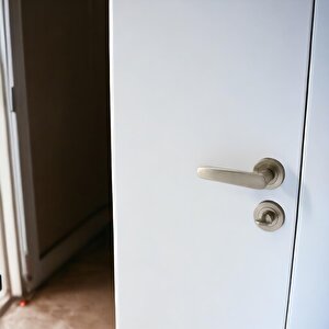 Kayı Saten Wc Banyo Uyumlu Kapı Kolu Daire Rozetli Kapı Kulpu Sağa Sola Uygun Kapı Kolları