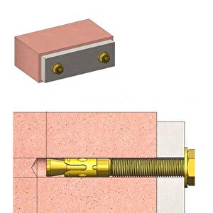 Saplamalı Klipsli Çelik Dübel M10x120 Mm Raf Montaj Bağlantı Zemin Bağlantı Tavan Beton Asma Aparat