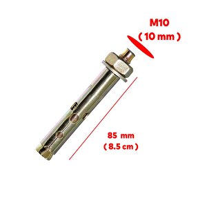 Saplamalı Gömlek Çelik Dübel M10x85 Mm Raf Montaj Bağlantı Zemin Monte Tavan Beton Asma Aparat