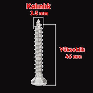 Sunta Vidası 3.5x45 Paket 500 Adet Sivri Uçlu Ahşap Tahta Ağaç Mobilya Ayak Kulp Vidası