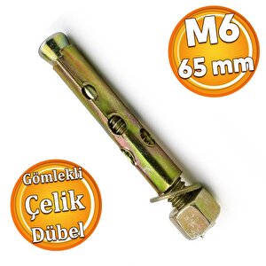 Saplamalı Gömlek Çelik Dübel M6x65 Mm Raf Montaj Bağlantı Zemin Monte Tavan Beton Asma Aparat